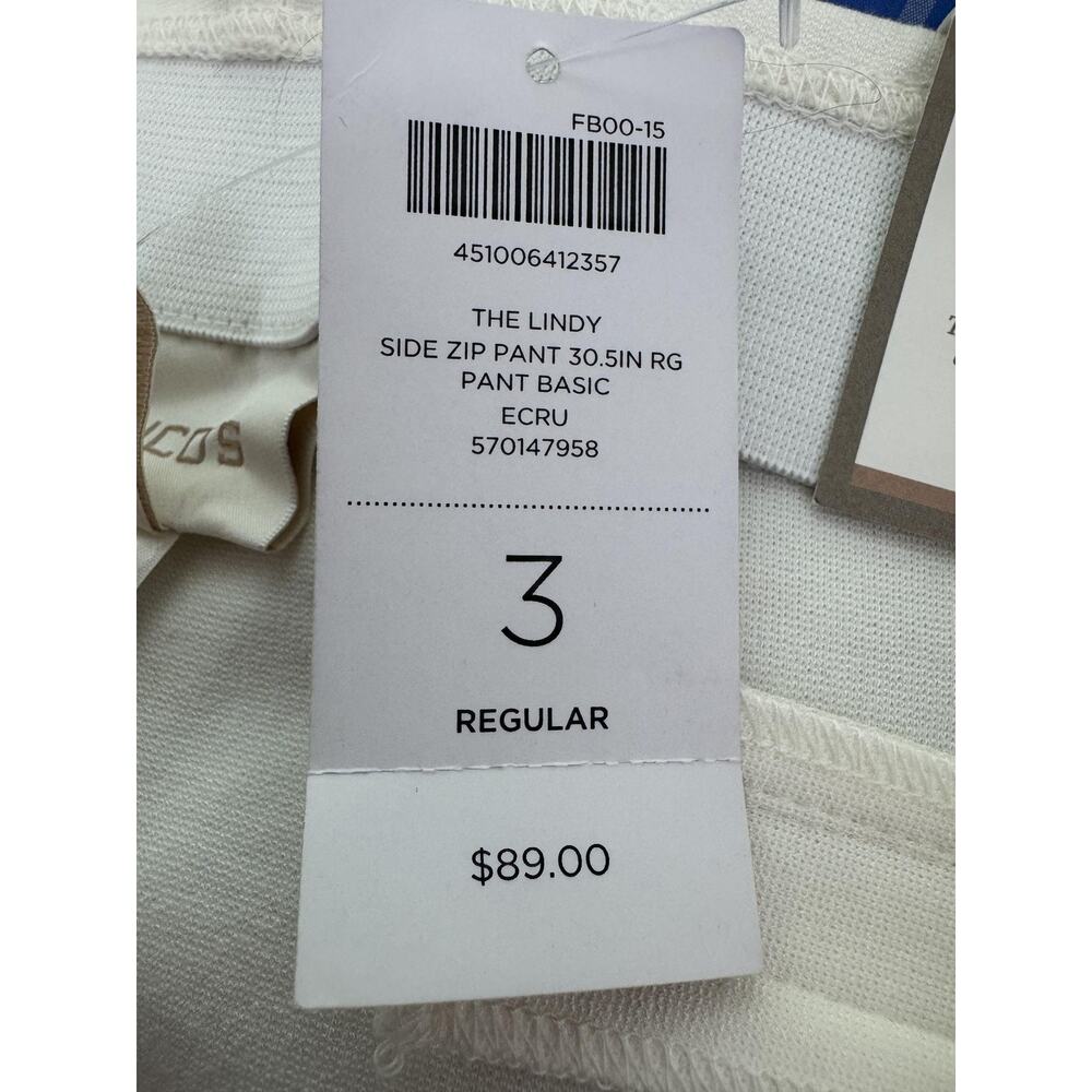 Chicos Pants Women XL White Knit Lindy Side Zip Straight Leg Slim Stretch Ponte - Picture 13 of 15